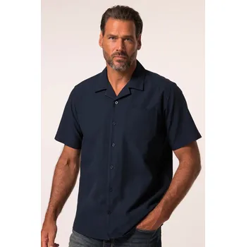 Pánská košile JP1880, Plus size Košile JP1880, krátké rukávy, seersucker, Cuba límeček, Cuba střih, do 8XL pro plnoštíhlé nadměrná velikost, 837225130-1459, modrý, XL, Plus size oblečení, Oblečení pro vysoké muže, Nadměrné velikosti, Oblečení pro plnoštíhlé.