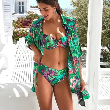 Dámské plavky Plavkové kalhotky vyšší LISE CHARMEL (ABB0682-14), Barva zelená, Velikost XXL