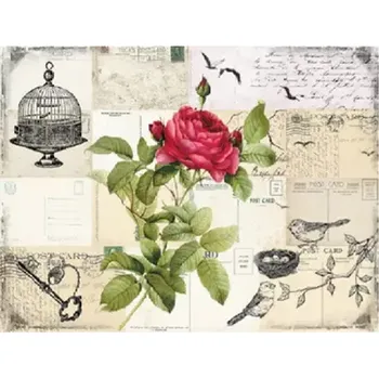 Umělecký papír Rýžový papír A4 - 446- Dopisy s růžemi - Cadence