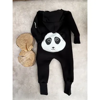 Dětský overall ANDY Boom Dětský teplákový overal panda black rostoucí velikost: 74/80