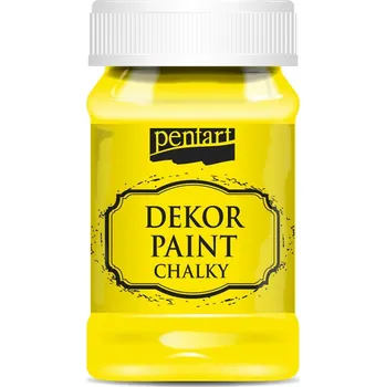 Speciální výtvarná barva Dekor paint chalky křídová barva, citronově žlutá - 230 ml