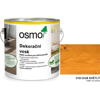 Olej na dřevo OSMO - dekorační vosk - transparentní odstíny, 3103-dub světlý - 375 ml