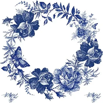 Umělecký papír Rýžový papír 30x30 Cadence K-011, Modrý věnec