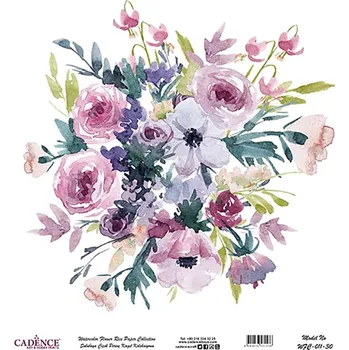 Umělecký papír Rýžový papír 30x30 Cadence - WFC-011, Růžová kytice