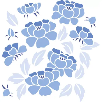 Šablona Artemio - Blue large Flowers - 30 x 30 cm