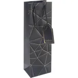 Taška dárková na víno mřížka černá 12x9x36cm