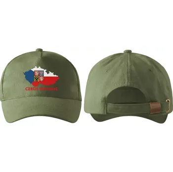 Kšiltovka kšiltovka s vlajkou Česká republika khaki (pánská kšiltovka vlajka a znakem České republiky)