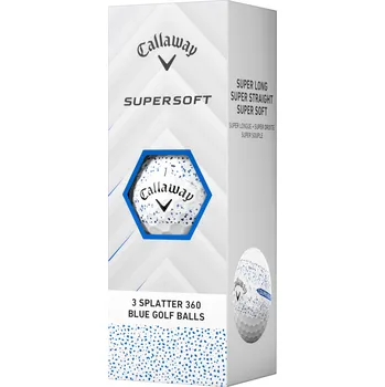 Golf Callaway Supersoft 25 Splatter 360 Blue golfové míče - bílé 3 ks