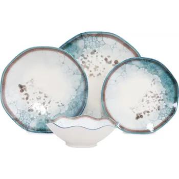 jídelní souprava Hermia Abstract I 387GRP1121 24 ks bílá/modrá