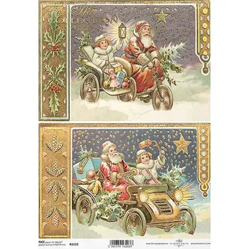 Umělecký papír Rýžový papír A4 - Vánoce a zima (R1129)