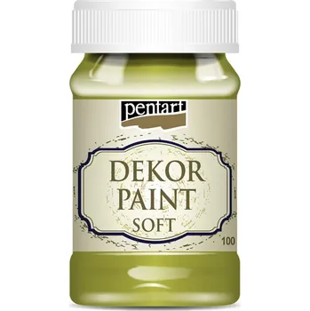 Speciální výtvarná barva Pentart Dekor paint chalky křídová barva, žlutozelená - 100 ml