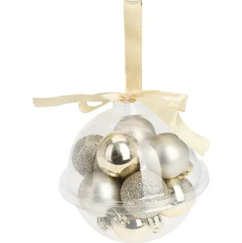 Vánoční ozdoba Ozdoba vánoční koule STAR LIGHT zlatá 14 ks/4 cm