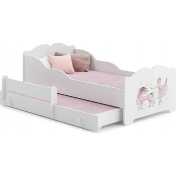 Postel Dětská postel ANNA II bílá patrová pro dívku 160x80 zábrana matrace