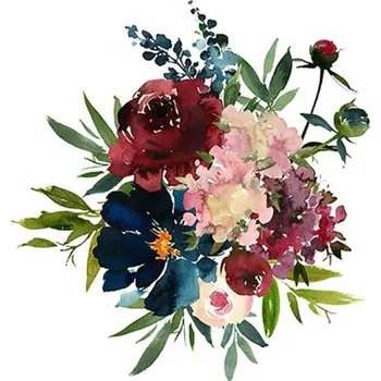 Umělecký papír Rýžový papír A3 W7C-004-30, 300x300 Kytice s modrým květem