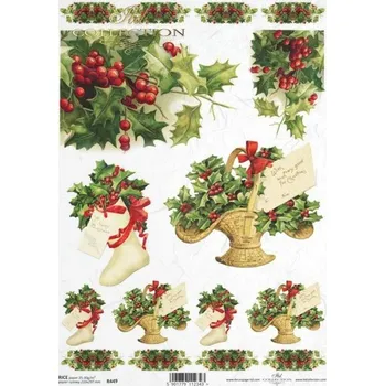 Umělecký papír Rýžový papír A4 - Itd. - Vánoce a zima R0449