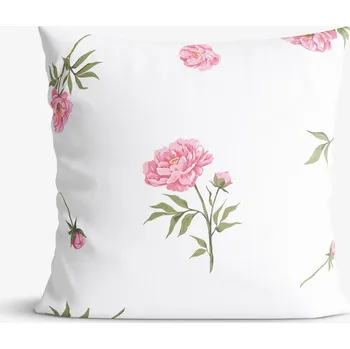 Povlak na polštářek Bavlněný povlak na polštář - Pivoňky 45 x 45 cm