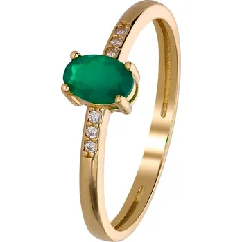 Prsten Zlaton Prsten žluté zlato se zeleným kamenem vel. 55 1.55g 000132811246