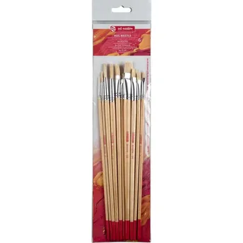 Umělecký štětec Sada štětců z vepřové štětiny x10, Talens kulatý