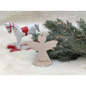 Vánoční ozdoba Dřevěná vánoční ozdoba Anděl - D-decor