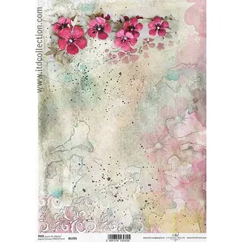 Umělecký papír Rýžový papír A4 - Květiny (R1395)
