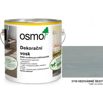 Olej na dřevo OSMO - dekorační vosk - transparentní odstíny, 3119-hedvábně šedý - 750 ml