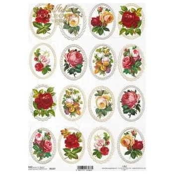 Umělecký papír Rýžový papír A4 - květiny a rostliny R1327