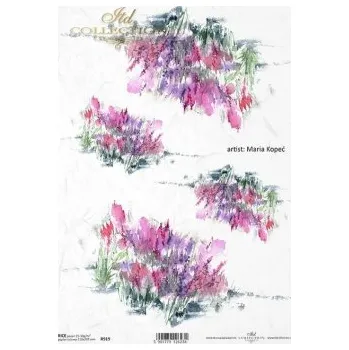 Umělecký papír Rýžový papír A4 - květiny a rostliny R0919