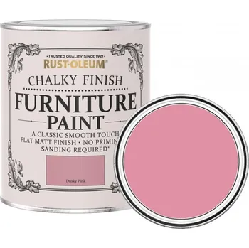 Barva na dřevo Rust-Oleum Barva na nábytek Chalky Finish Furniture Paint, křídový mat, Tmavě růžová (růžová antik - Dusty Pink) - 750 ml