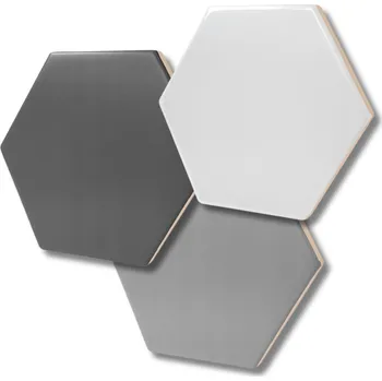 Dlažba KERAMICKÁ DLAŽDICE ŠESTIHRAN 12,5 x 14,5 cm MIX bílá šedá 1 m2 - 68 kusů