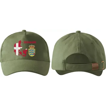 Kšiltovka kšiltovka s vlajkou DÁNSKA khaki (pánská kšiltovka vlajka a znakem DÁNSKA)