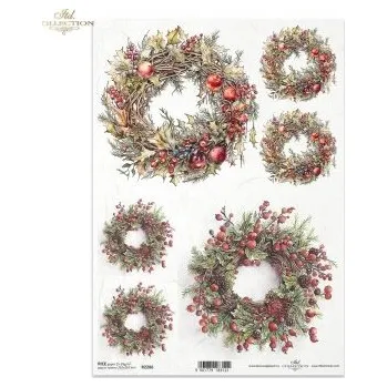 Výtvarný papír Rýžový papír A4 - věnce, série 5 - R2286