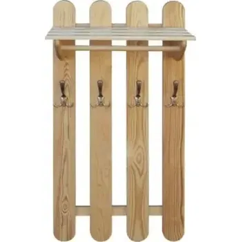 Věšák Dřevěná stěna - věšák s policí DT 349 50x100x33 cm borovice masiv