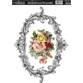 Transferový obrázek Cadence Home Deco - Květina v oválném rámečku