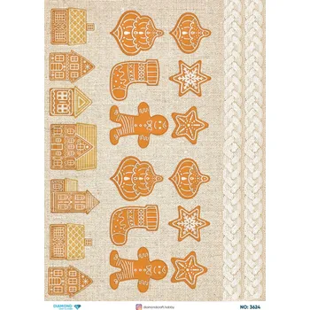 Umělecký papír Rýžový papír A4 Diamond 3624 perníčky