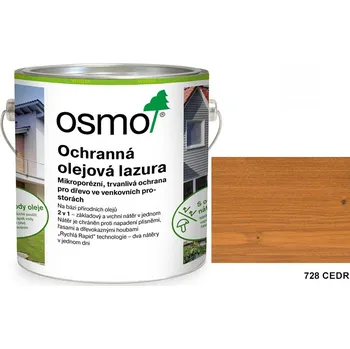 barva a nátěr na dřevo Osmo ochranná olejová lazura 0,75l, 728 cedr