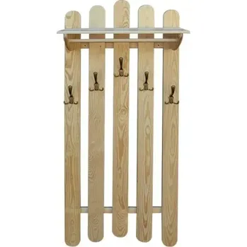 Věšák Dřevěná stěna - věšák s policí DT 341 60x150x33 cm borovice masiv