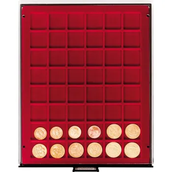 Obal pro sběratelský předmět Lindner 48 čtvercových polí do 30 mm Barva: Vínová