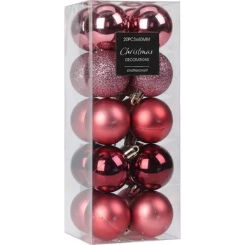 Vánoční ozdoba Ozdoba vánoční koule růžová mix 20 ks/4 cm