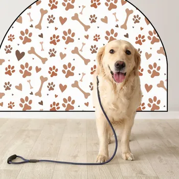 Samolepící dekorace Ochranná textilní nálepka na zeď - Oblouk - Tlapky Bez jména, 120x96cm