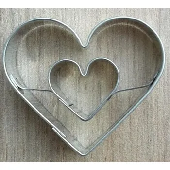 Vykrajovátko Vykrajovátko srdce se srdcem uvnitř 3,7x4,2 cm