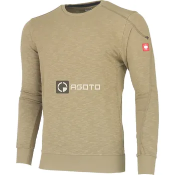 Pánská mikina Engelbert Strauss Slub béžová pánská pracovní mikina 100% Ba M