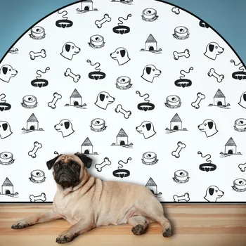 Samolepící dekorace Ochranná textilní nálepka na zeď - Oblouk - Obojky Bez jména, 120x96cm