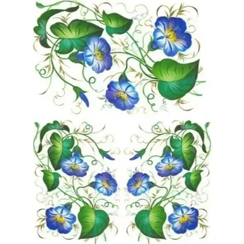 Umělecký papír Rýžový papír A4 - 475 Cadence - Modré květiny