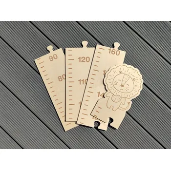 Dekorace do dětského pokoje Dětský dřevěný nástěnný metr Lev D-decor