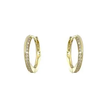 Náušnice BASSANO COLLECTION CZ s.r.o. Stříbrné pozlacené náušnice kroužky se zirkony 1,8cm