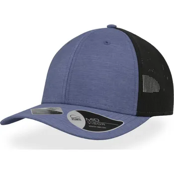 Pracovní přilba Atlantis Headwear Kšiltovka Whippy, 6 panelová, síťovaná COT337010o0199-royal melan UNI Melír modrá královská