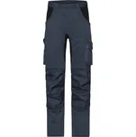 James & Nicholson Kalhoty JN 1812 Slim Line do pasu, strečové COT02112M828o5-carbon/blac 60 Šedá/černá