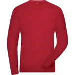 James & Nicholson Tričko JN 1804 Solid, elastické, dlouhý rukáv, pánské COT02180400416-red Červená 6XL