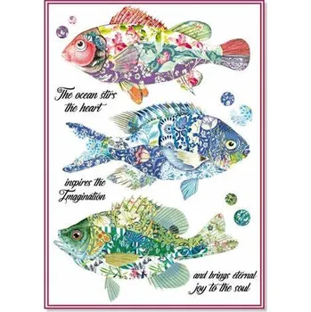 Umělecký papír Rýžový papír Stamperia A4 - Fantasy Fishes