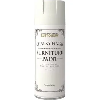 Barva ve spreji Rust-Oleum Barva na nábytek Chalky Finish Furniture Paint, křídový mat, křídová barva ve spreji 400 ml, antická bílá